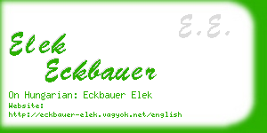 elek eckbauer business card